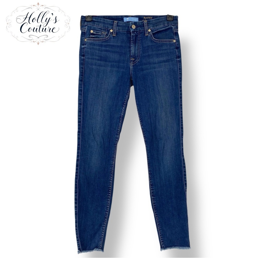 7 For All Mankind Skinny Jeans - Dark Blue Wash